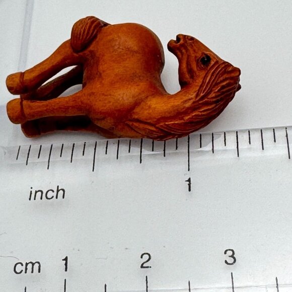 Ojime Bead Netsuke Horse Hand-Carved Boxwood Signed Figurine - Picture 2 of 9